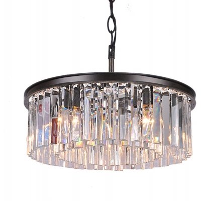 Подвесная люстра 1920s Odeon KR0387P-6B/P black/clear DeLight Collection