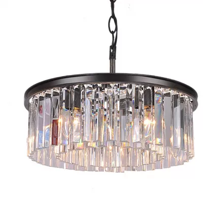 Подвесная люстра 1920s Odeon KR0387P-6B/P black/clear DeLight Collection