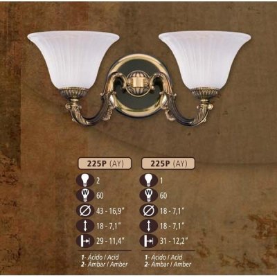 Бра 225P 225P/2 AY AMBER Riperlamp