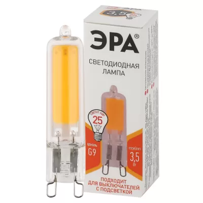 Лампочка светодиодная LED JCD-3,5W-GL-827-G9 LED JCD-3,5W-GL-827-G9 ЭРА Лампочка светодиодная LED JCD-3,5W-GL-827-G9 LED JCD-3,5W-GL-827-G9 ЭРА