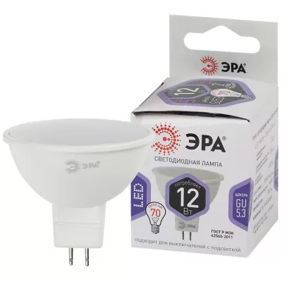 Лампочка светодиодная LED MR16-12W-860-GU5.3 ЭРА Лампочка светодиодная LED MR16-12W-860-GU5.3 ЭРА