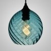 Стеклянный подвесной светильник  Cl-Rib01 форма шар ImperiumLoft