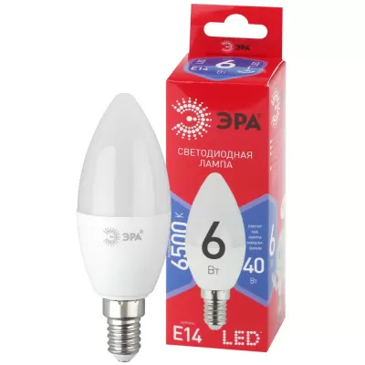 Лампочка светодиодная  LED B35-6W-865-E14 R ЭРА