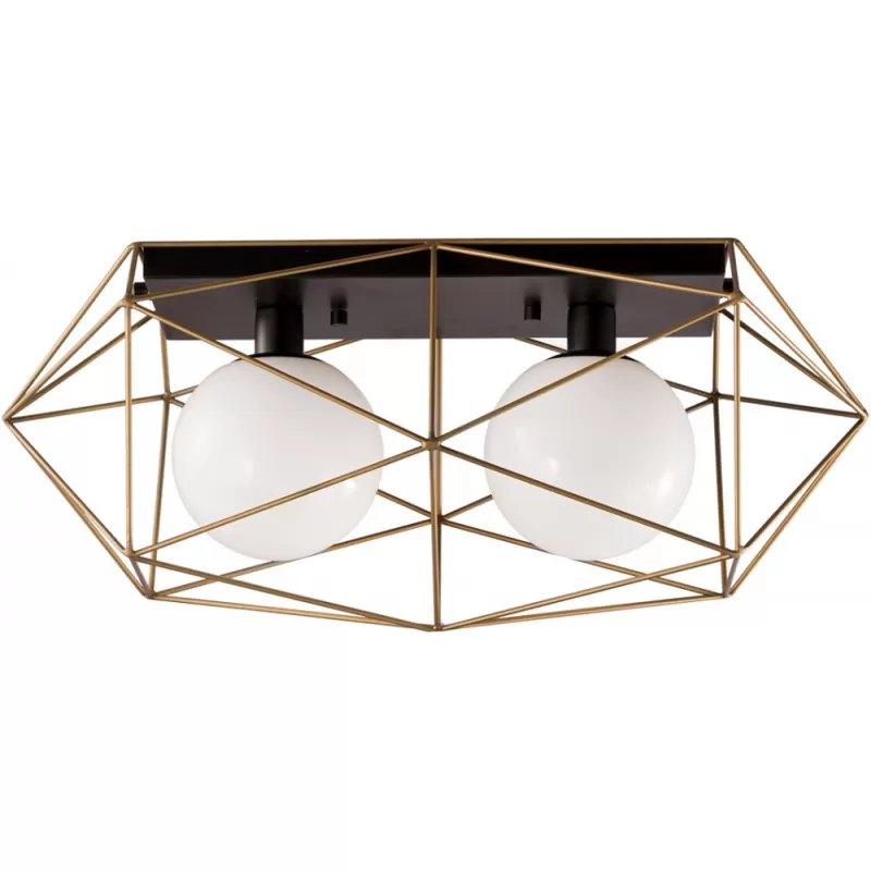 Стеклянная потолочная люстра MX8525 MX8525-2A gold/black форма шар белая DeLight Collection Стеклянная потолочная люстра MX8525 MX8525-2A gold/black форма шар белая DeLight Collection