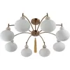 Стеклянная потолочная люстра Gloriya 8272/8C белая форма шар Lumion