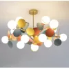 Стеклянная потолочная люстра  MATISSE-SELF01 белая форма шар ImperiumLoft