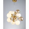 Стеклянный подвесной светильник Galaksida LDP 8565-10/16 GD+TEA форма шар цвет янтарь Lumina Deco