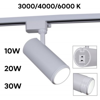 Трековый светильник  06650-9.3-LED10/20/30W CCT WT
