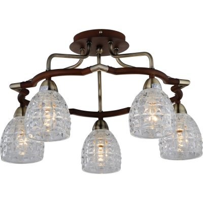 Потолочная люстра 412 412-05-53ABW antique brass + walnut N-Light