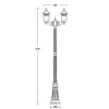 Стеклянный наземный фонарь KRAKOV 2 87309A Gb прозрачный Oasis Light