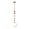 Стеклянный подвесной светильник Chain 10128P Mult форма шар белый Loft It