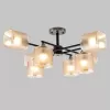 Стеклянная потолочная люстра  MD.4212-8-S-BK+AB цвет янтарь Imex