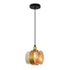 Стеклянный подвесной светильник Hurricane 1139/1P Black/Gold цилиндр цвет янтарь Escada