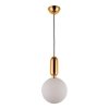 Стеклянный подвесной светильник Orito LDP 1219-200 WT+GD форма шар белый Lumina Deco