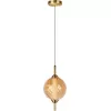 Стеклянный подвесной светильник Helix 10421/B Amber форма шар цвет янтарь Loft It