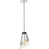 Стеклянный подвесной светильник Fabro LDP 7013-1 CHR+PR белый конус Lumina Deco