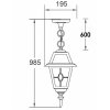 Стеклянный уличный светильник подвесной  91105 lgY Bl прозрачный Oasis Light