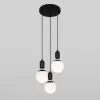 Стеклянный подвесной светильник Bubble 50151/3 черный белый форма шар Eurosvet