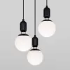 Стеклянный подвесной светильник Bubble 50151/3 черный белый форма шар Eurosvet