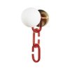 Стеклянное бра Chain 10128W Red форма шар белое Loft It