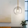 Стеклянный подвесной светильник  ARTO01 форма шар прозрачный ImperiumLoft