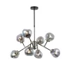Стеклянная потолочная люстра Volano OML-95207-08 серая форма шар Omnilux