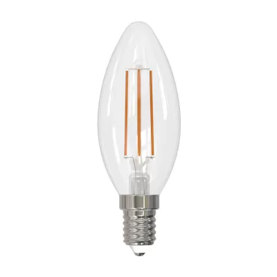 Лампочка светодиодная филаментная Optima Филамент Dim LED-C35-6W/4000K/E14/CL/DIM/SLF Volpe