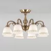 Стеклянная потолочная люстра Campina 60107/8 античная бронза конус белая Eurosvet