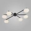 Стеклянная потолочная люстра Opaline 70220/6 черный белая форма шар Eurosvet Стеклянная потолочная люстра Opaline 70220/6 черный белая форма шар Eurosvet
