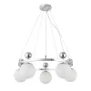 Стеклянная подвесная люстра Pechio SLE106103-05 форма шар белая Evoluce