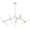 Стеклянная подвесная люстра Agnes 10399/10 GD белая цилиндр Loft It