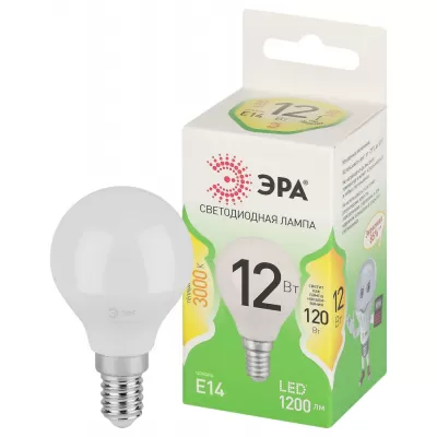 Лампочка светодиодная LED P45-12W-830-E14 GL ЭРА Лампочка светодиодная LED P45-12W-830-E14 GL ЭРА