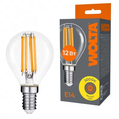 Лампочка светодиодная WF-G45-12W3KE14 Wolta Лампочка светодиодная WF-G45-12W3KE14 Wolta