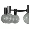 Стеклянная потолочная люстра Tiara 10045/8 Black серая форма шар Loft It