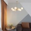 Стеклянная потолочная люстра  Roundi01 форма шар белая ImperiumLoft