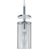 Стеклянный подвесной светильник Avolto 10191/1S Chrome цилиндр прозрачный Escada