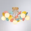 Стеклянная потолочная люстра Peacock A1369PL-7MD форма шар белая Artelamp