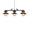 Стеклянный подвесной светильник Capri LDP 11328-3 PR BK цилиндр черный Lumina Deco