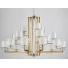 Стеклянная подвесная люстра 4400 4412+6+3/C gold цилиндр белая Newport
