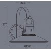 Настенный фонарь уличный  W2746 конус белый Oasis Light