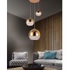 Стеклянный подвесной светильник Veroni LDP 1029-3 GD форма шар прозрачный Lumina Deco