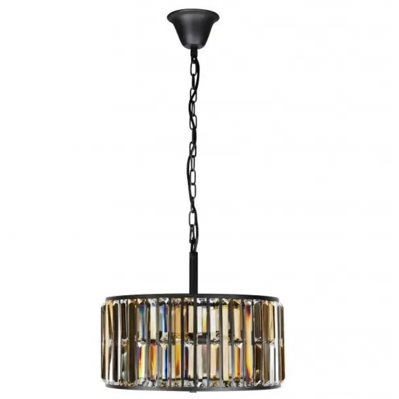 Хрустальная подвесная люстра Royal 10390-5P BK цилиндр прозрачная iLamp Хрустальная подвесная люстра Royal 10390-5P BK цилиндр прозрачная iLamp