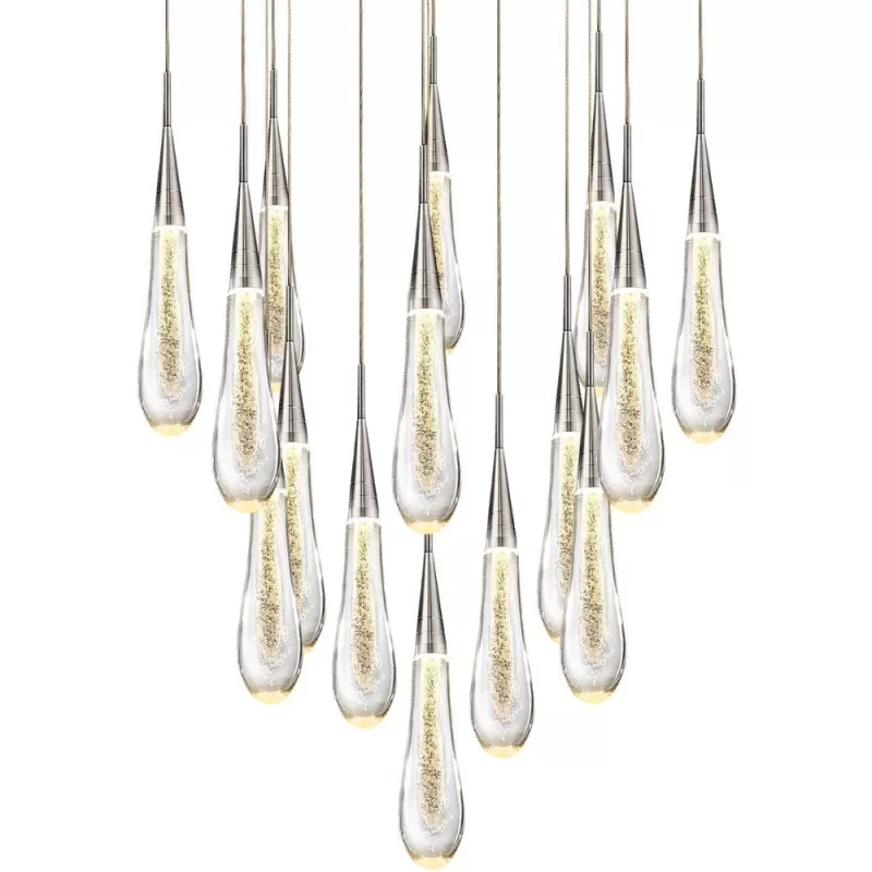 Стеклянный подвесной светильник Pour MD-023B-15 chrome капля прозрачный DeLight Collection Стеклянный подвесной светильник Pour MD-023B-15 chrome капля прозрачный DeLight Collection