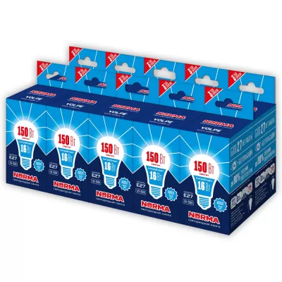 Лампочка светодиодная Norma LED-A60-16W/NW/E27/FR/NR Набор из 10штук Volpe Лампочка светодиодная Norma LED-A60-16W/NW/E27/FR/NR Набор из 10штук Volpe