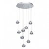 Стеклянный подвесной светильник Капелия 730010209 форма шар серый DeMarkt