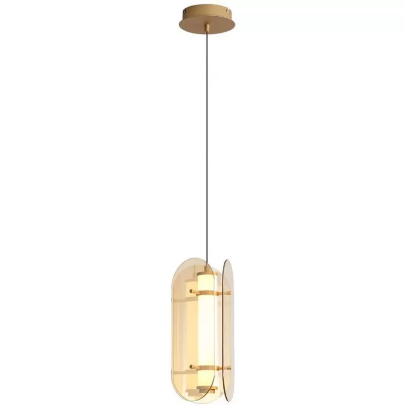 Стеклянный подвесной светильник Fada 4624-2P цвет янтарь цилиндр Favourite Стеклянный подвесной светильник Fada 4624-2P цвет янтарь цилиндр Favourite