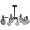 Стеклянная потолочная люстра Tiara 10045/8 Black серая форма шар Loft It
