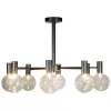Стеклянная потолочная люстра Tiara 10045/8 Black серая форма шар Loft It
