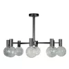 Стеклянная потолочная люстра Tiara 10045/8 Black серая форма шар Loft It