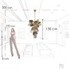 Стеклянная подвесная люстра Britannica 10401/800M цвет янтарь Loft It